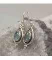 Boucles d'oreilles ethniques argent Aigue marine