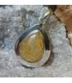 Pendentif artisanal argent quartz rutilé doré