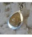 Pendentif artisanal argent quartz rutilé doré