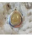 Pendentif artisanal argent quartz rutilé doré