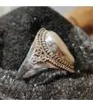 Bague argent tribale nacre naturelle