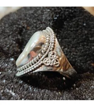 Bague argent tribale nacre naturelle