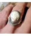 Bague argent tribale nacre naturelle