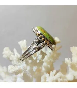 Bague ethnique argent turquoise Mohave