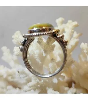 Bague ethnique argent turquoise Mohave
