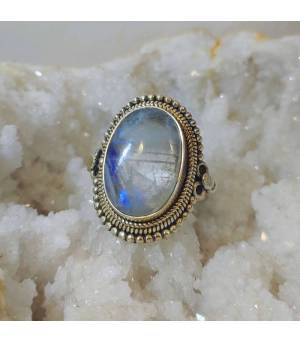 Bague Dhavalya – Argent 925 & Pierre de Lune