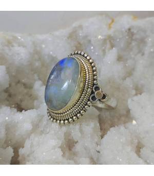 Bague Dhavalya – Argent 925 & Pierre de Lune