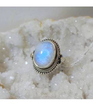 Bague Dhavalya – Argent 925 & Pierre de Lune