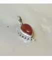 Pendentif artisanal ethnique argent cornaline naturelle