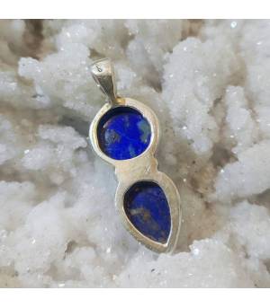 Pendentif artisanal ethnique argent et lapis lazuli