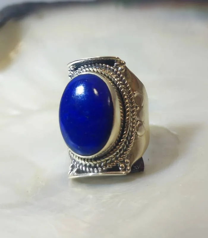 Bague Indrani – Argent 925 & Lapis-Lazuli