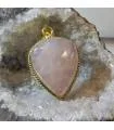Pendentif laiton bijou ethnique quartz rose
