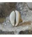 Bague ethnique laiton coquillage cauri