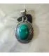 Pendentif indien argent pierre malachite