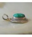 Pendentif indien argent pierre malachite