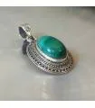 Pendentif indien argent pierre malachite