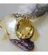 Pendentif argent citrine naturelle facettée