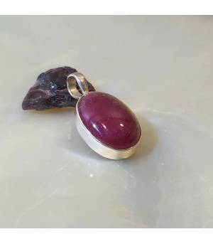 Pendentif pierre naturelle tourmaline en argent