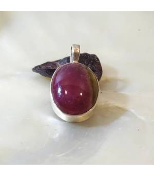 Pendentif pierre naturelle tourmaline en argent