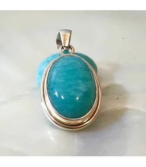 Pendentif indien argent pierre amazonite