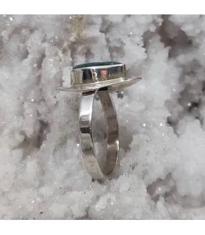 Bague argent émeraude pierre naturelle