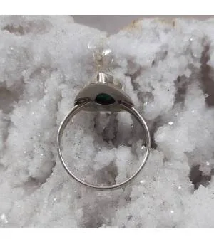 Bague argent émeraude pierre naturelle