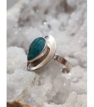Bague argent émeraude pierre naturelle