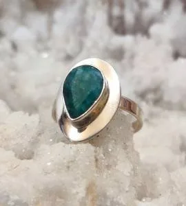 Bague argent émeraude pierre naturelle