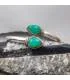 Bracelet duo jonc argent pierre chrysoprase