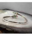 Bracelet duo jonc argent pierre chrysoprase