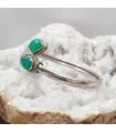Bracelet duo jonc argent pierre chrysoprase