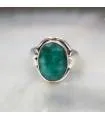 Bague "coeur" argent émeraude naturelle