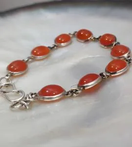 Bracelet argent bijou indien en cornaline
