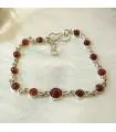 Bracelet artisanal indien en argent et grenat