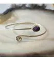 Bracelet spiral jonc argent en améthyste