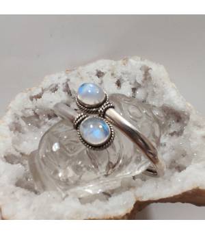 Bracelet argent duo de pierres de lune