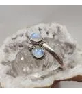 Bracelet argent duo de pierres de lune