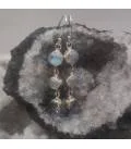 Boucles d'oreilles argent trio de pierres de lune