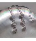 Boucles d'oreilles argent trio de pierres de lune