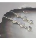 Boucles d'oreilles argent trio de pierres de lune