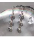 Boucles d'oreilles argent trio de pierres de lune