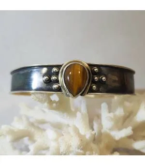 Bracelet argent protection tribale oeil de tigre