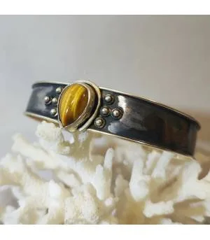 Bracelet argent protection tribale oeil de tigre