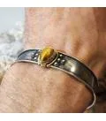 Bracelet argent protection tribale oeil de tigre