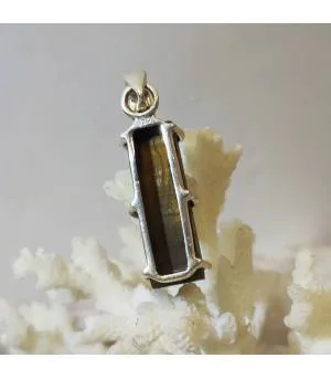 Pendentif argent oeil de tigre brut
