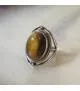 Bague argent ethno tribale pierre oeil de tigre