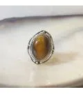 Bague argent ethno tribale pierre oeil de tigre