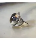 Bague argent ethno tribale pierre oeil de tigre
