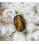 Pendentif artisanal en argent et oeil de Tigre