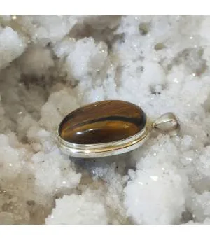 Pendentif artisanal en argent et oeil de Tigre